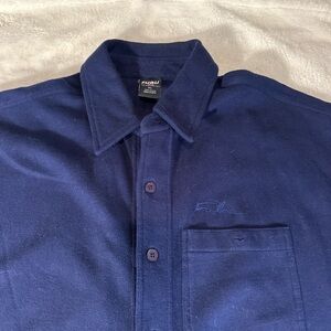 Vintage FUBU Polo Sweater‎ Men's XL Navy Blue 90s Y2K Hip Hop Streetwear